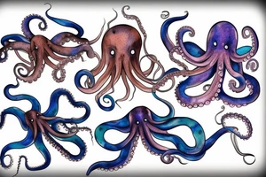 Octopus under water tattoo idea