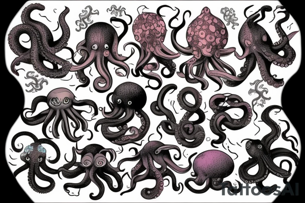 Octopus under water tattoo idea