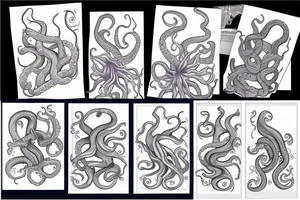 Octopus under water tattoo idea