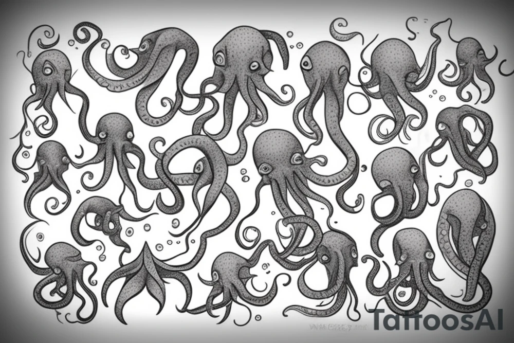 Octopus under water tattoo idea