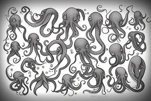 Octopus under water tattoo idea