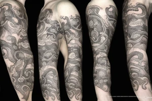 Octopus under water tattoo idea