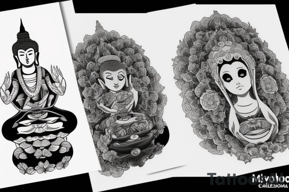 Cameo buddha tattoo idea