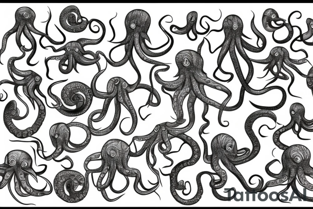 Octopus under water tattoo idea