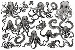 Octopus under water tattoo idea