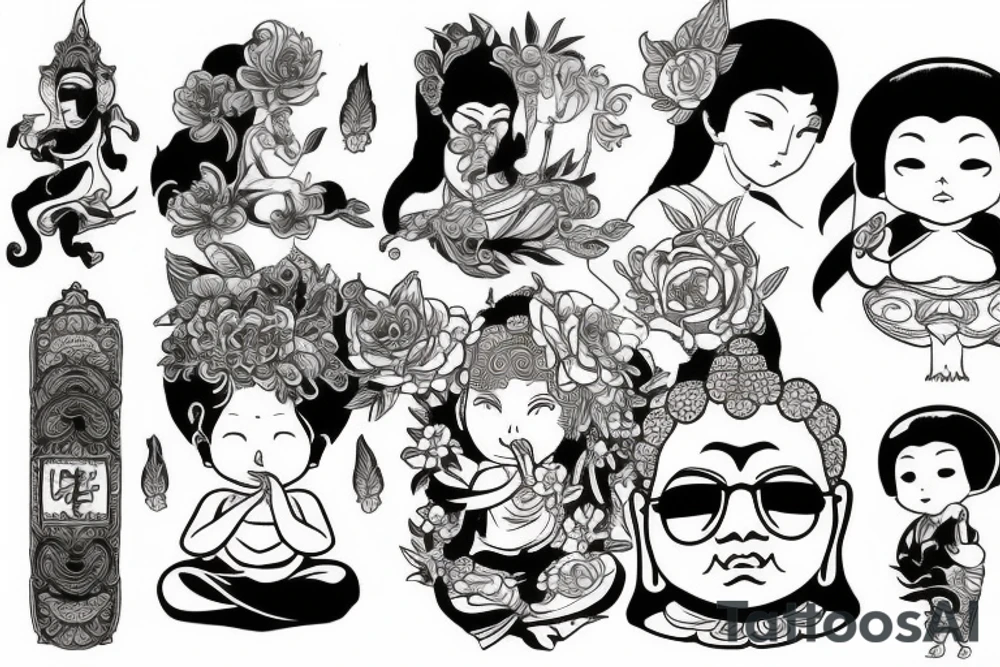 Cameo buddha tattoo idea