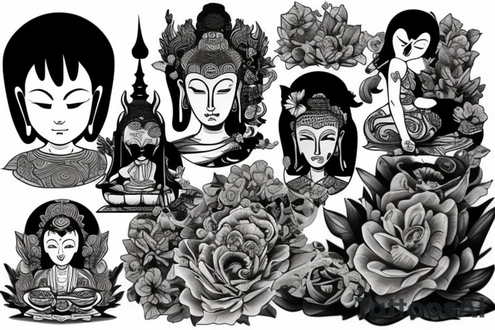 Cameo buddha tattoo idea