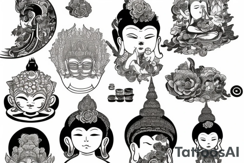 Cameo buddha tattoo idea
