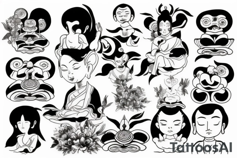 Cameo buddha tattoo idea
