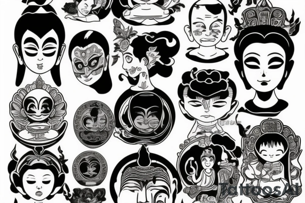 Cameo buddha tattoo idea