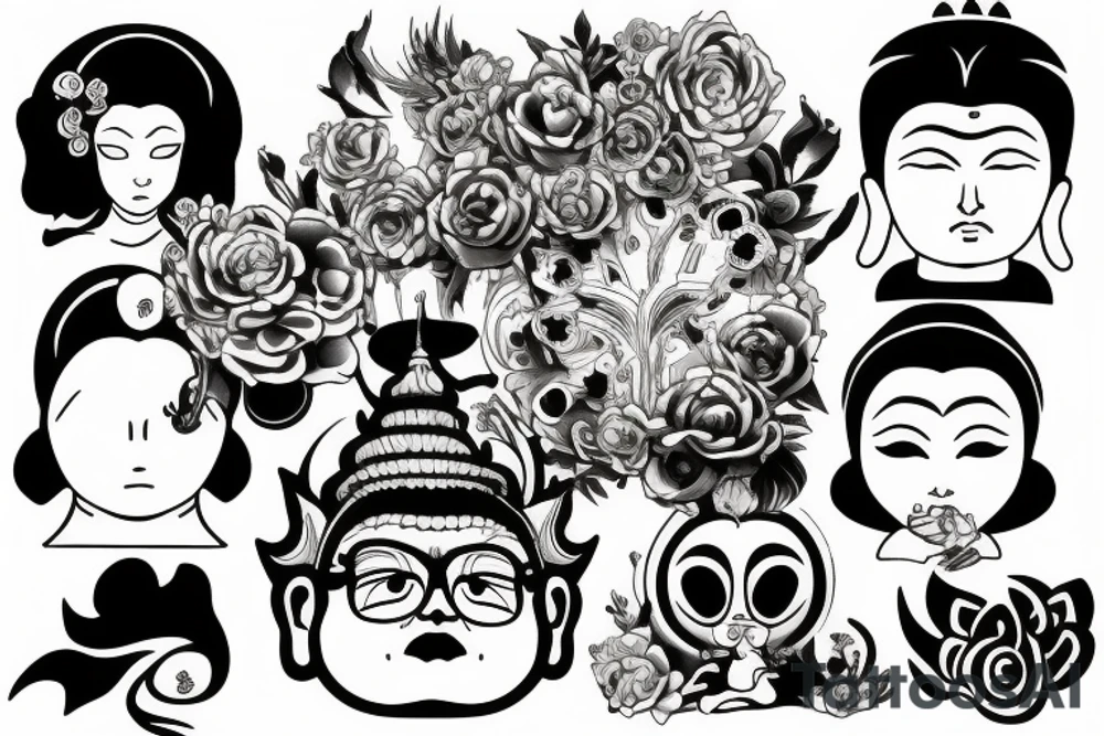 Cameo buddha tattoo idea