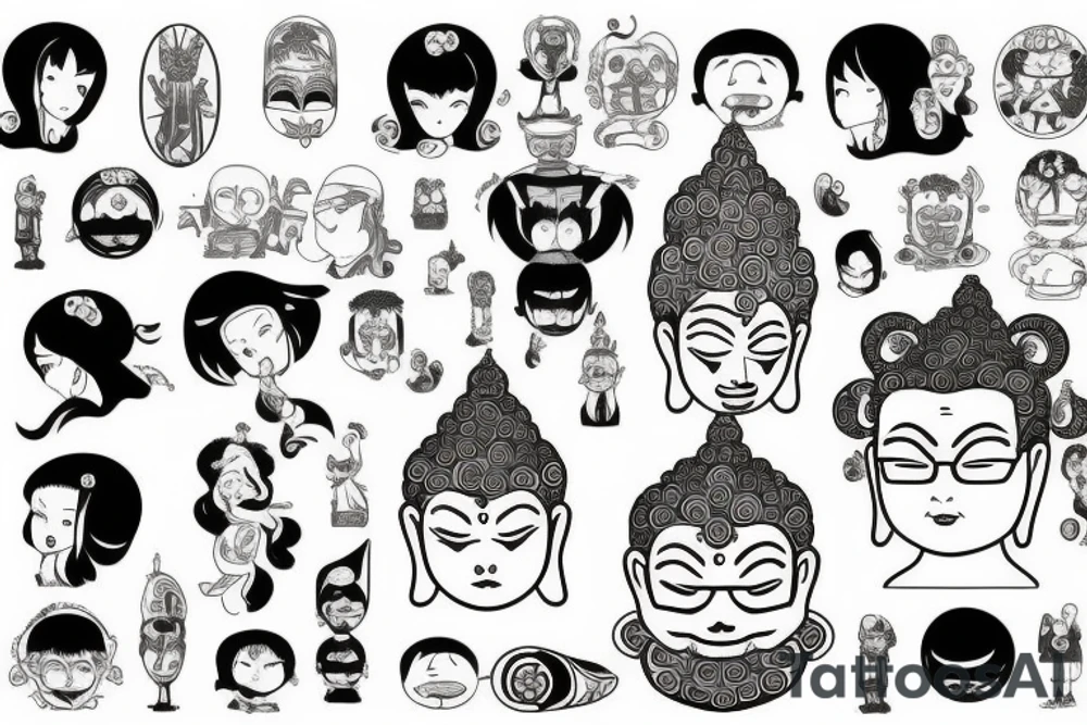 Cameo buddha tattoo idea