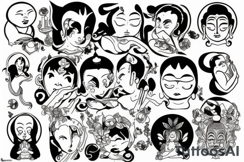 Cameo buddha tattoo idea