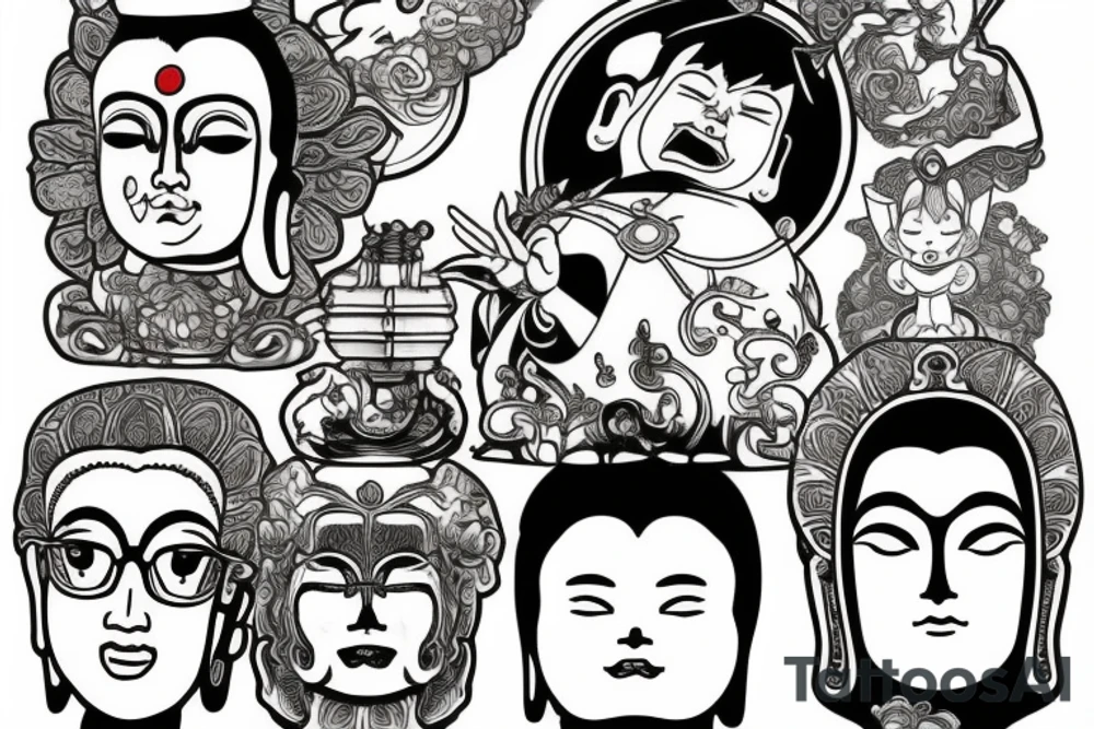Cameo buddha tattoo idea