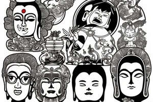Cameo buddha tattoo idea