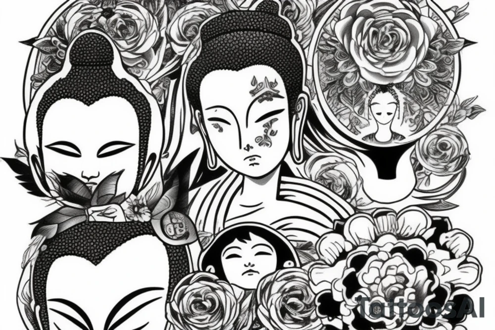 Cameo buddha tattoo idea