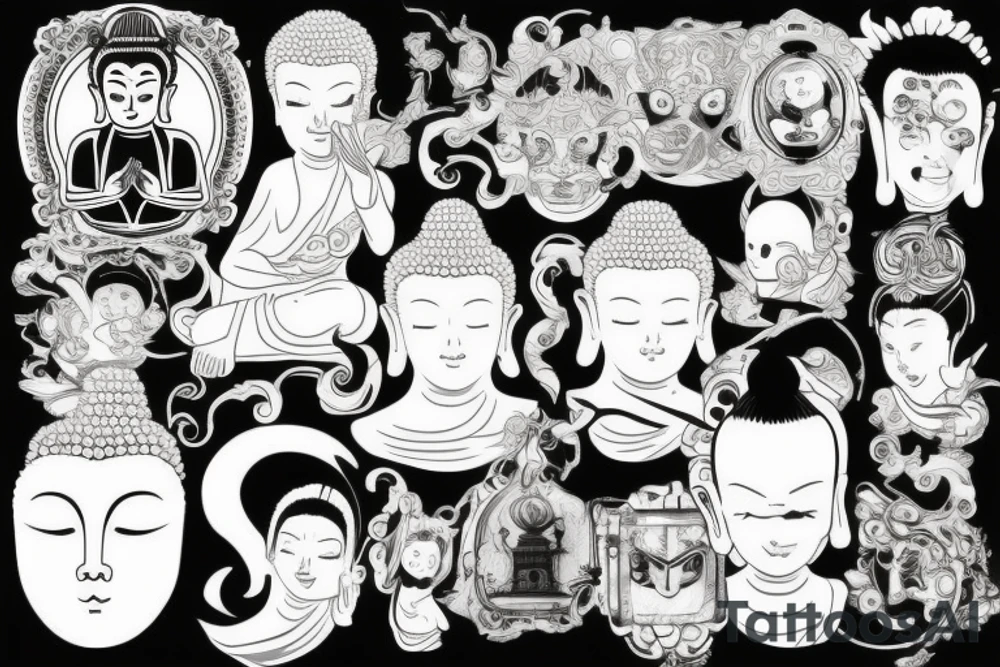 Cameo buddha tattoo idea