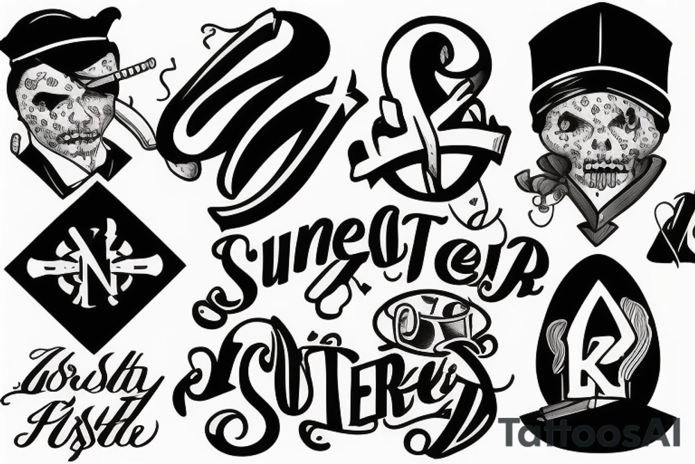 Gangster lettering tattoo idea