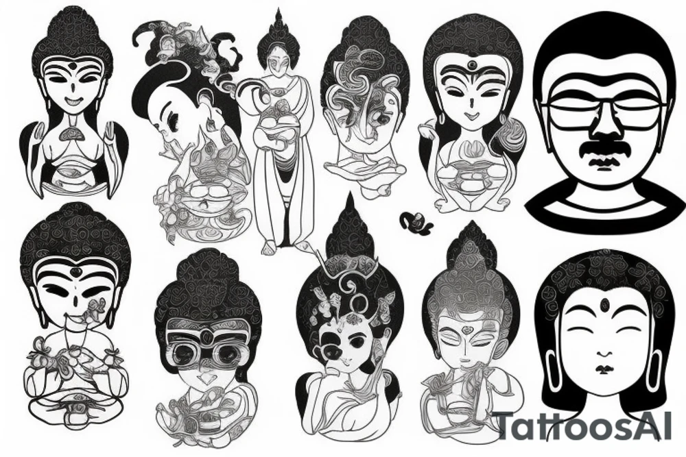 Cameo buddha tattoo idea