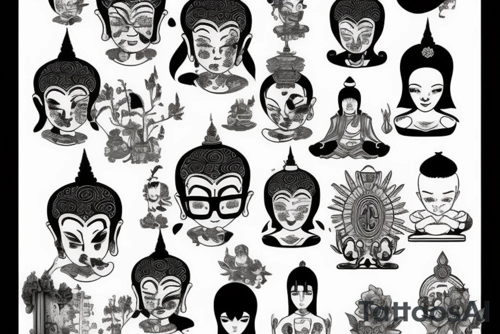 Cameo buddha tattoo idea
