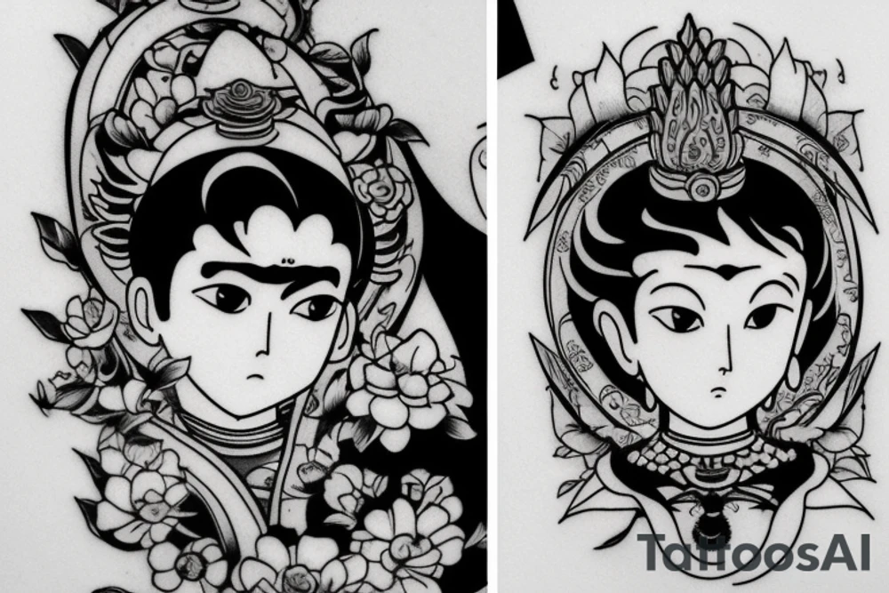 Cameo buddhist monk tattoo idea