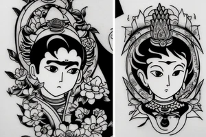 Cameo buddhist monk tattoo idea