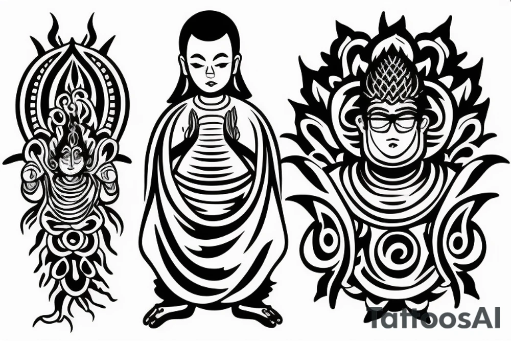 Cameo buddhist monk tattoo idea