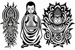 Cameo buddhist monk tattoo idea