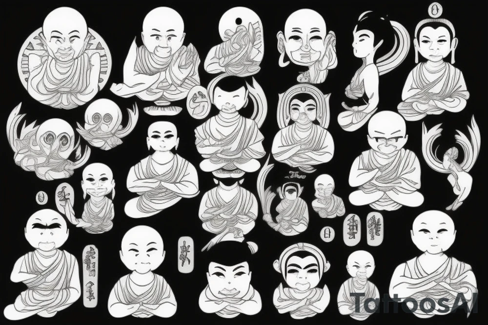 Cameo buddhist monk tattoo idea