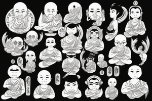 Cameo buddhist monk tattoo idea