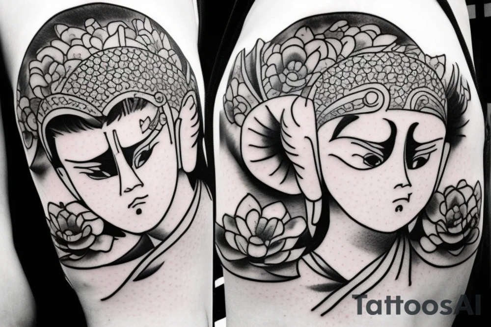Cameo buddhist monk tattoo idea