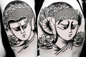 Cameo buddhist monk tattoo idea