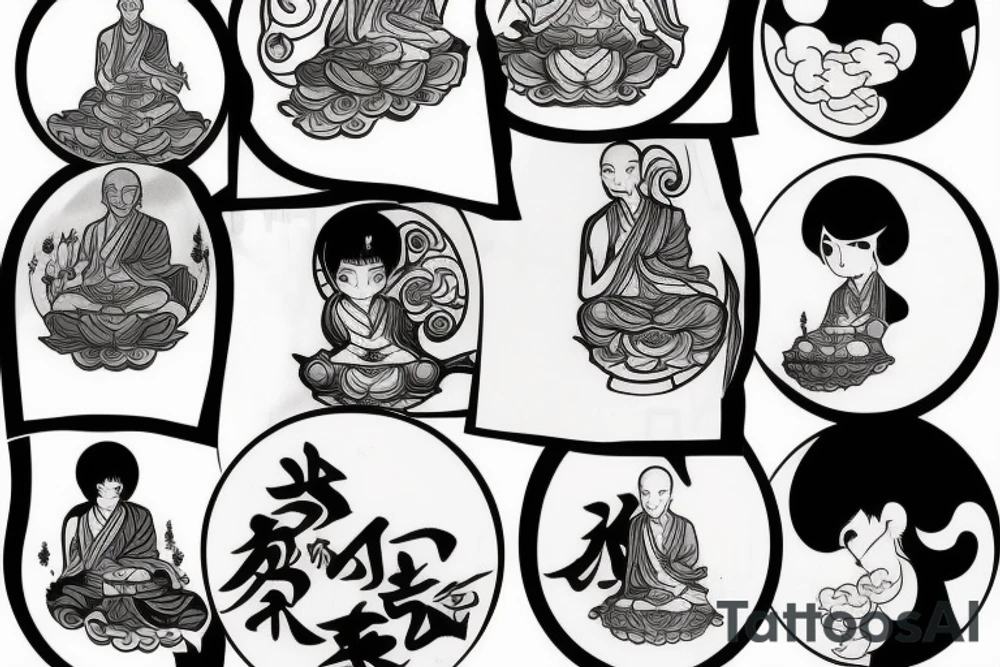 Cameo buddhist monk tattoo idea
