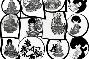 Cameo buddhist monk tattoo idea