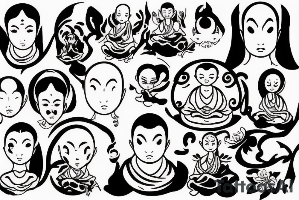 Cameo buddhist monk tattoo idea