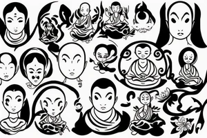 Cameo buddhist monk tattoo idea