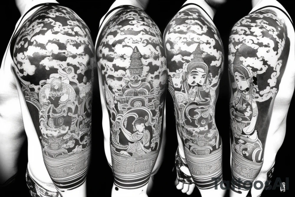 Cameo buddhist monk tattoo idea