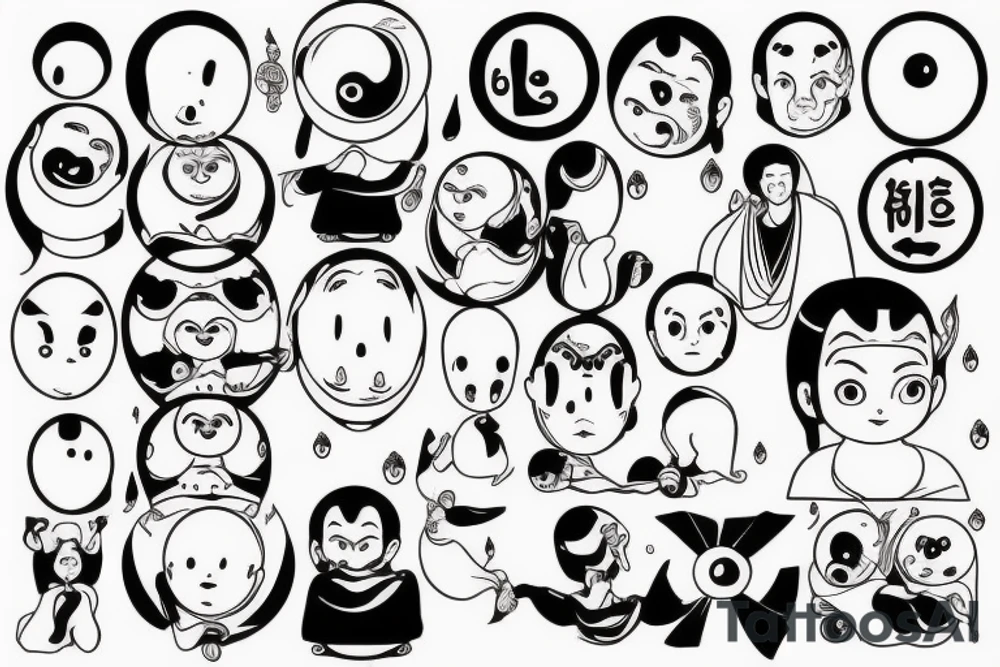 Cameo winking buddhist monk tattoo idea