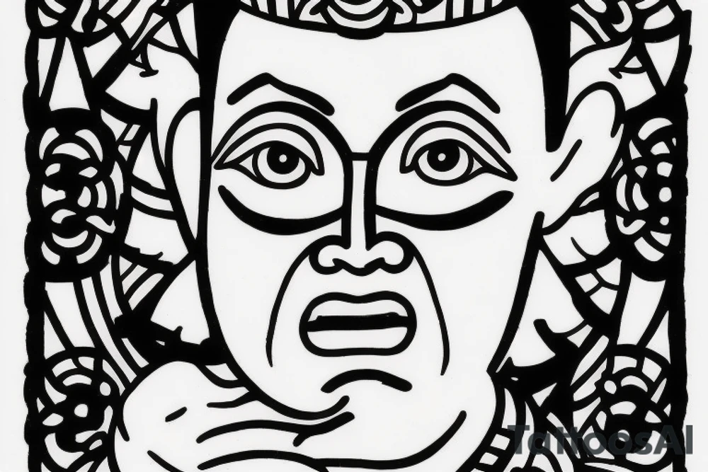 Cameo winking buddhist monk tattoo idea