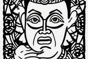 Cameo winking buddhist monk tattoo idea