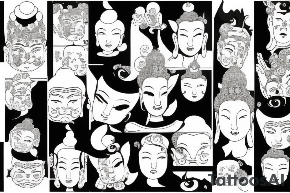 Cameo winking buddha tattoo idea