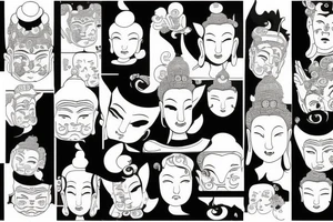 Cameo winking buddha tattoo idea