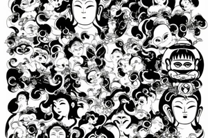 Cameo winking buddha tattoo idea