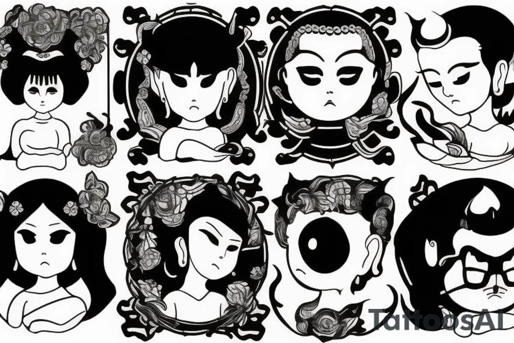 Cameo winking buddha tattoo idea