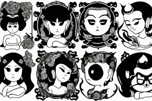 Cameo winking buddha tattoo idea