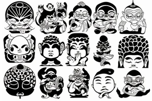 winking buddha tattoo idea