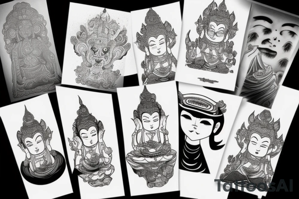 winking buddha tattoo idea