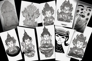 winking buddha tattoo idea