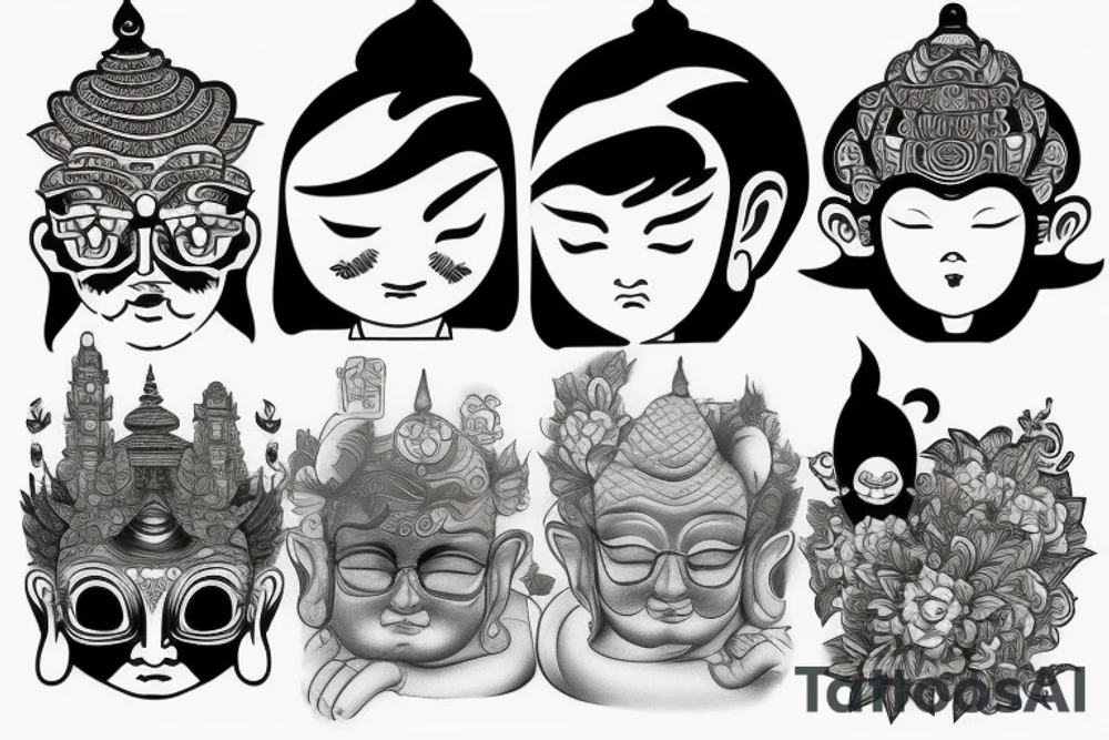 winking buddha tattoo idea
