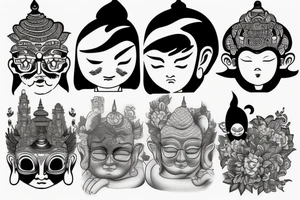 winking buddha tattoo idea